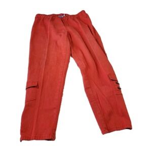 dg2 virtual stretch‎ Pants Coral Orange Sz XL Pull On Elastic Waist Cotton Blend